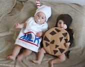 Baby Twin Costumes Milk and Cookie Halloween Infant Toddler Newborn Halloween Costume Milk Carton Photo Prop Purim