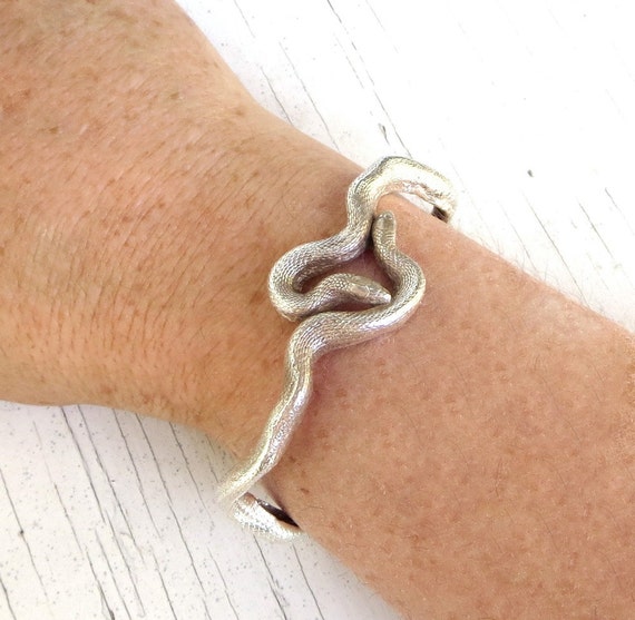Sterling Silver Snake Cuff Bracelet Double by ChaseAndScoutDesign