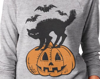 cat and pumpkin sweatshirt