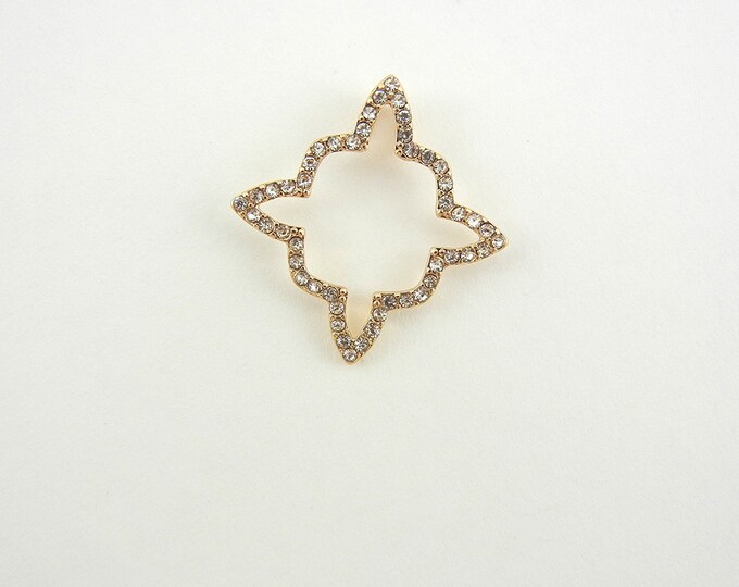 Geometric Outline Pendant Gold-tone Rhinestones