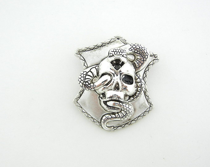 Skull and Snake Biker Pendant Magnetic Clasp