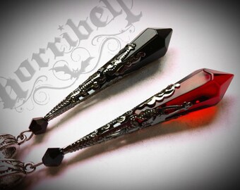 Crystal Necklace // Glass Crystal Prism Necklace // Gothic Necklace // Wiccan Jewelry // Vampire Necklace // Halloween Necklace