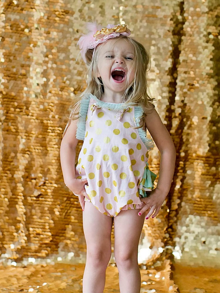Fancy Romper Party Romper Pink and Gold by PalmTreePrincess
