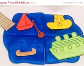 Christmas in July Sale Boat felt flannel board set includes 10 pieces great for quiet books or busy bags Il_170x135