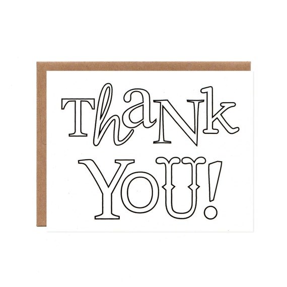 Coloring Thank You Note for Kids