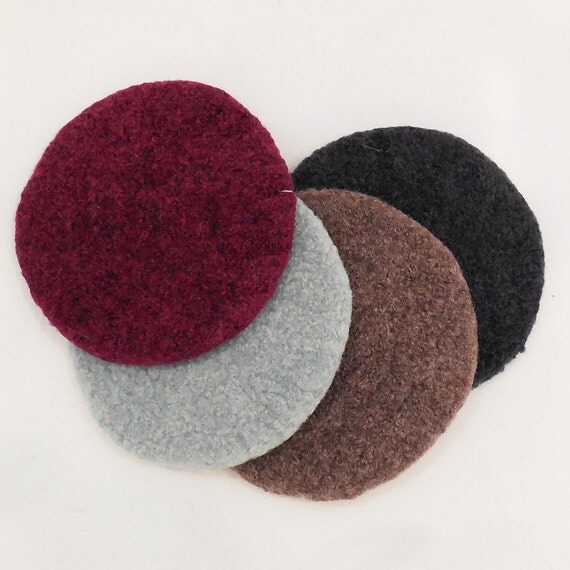 set of 4 felted wool coasters in burgundy sky by THEMODERNDREAM