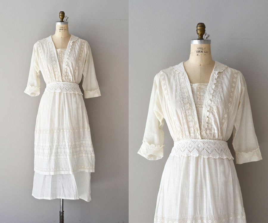 Afternoon Tea dress vintage cotton edwardian dress by DearGolden
