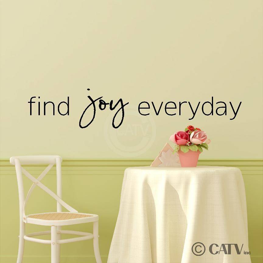 find joy everyday vinyl lettering decal sticker 6x32 wall