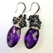 Amethyst Earrings, Wire Wrap Cluster Earrings, Sterling Silver, February Birthstone, Purple Earrings