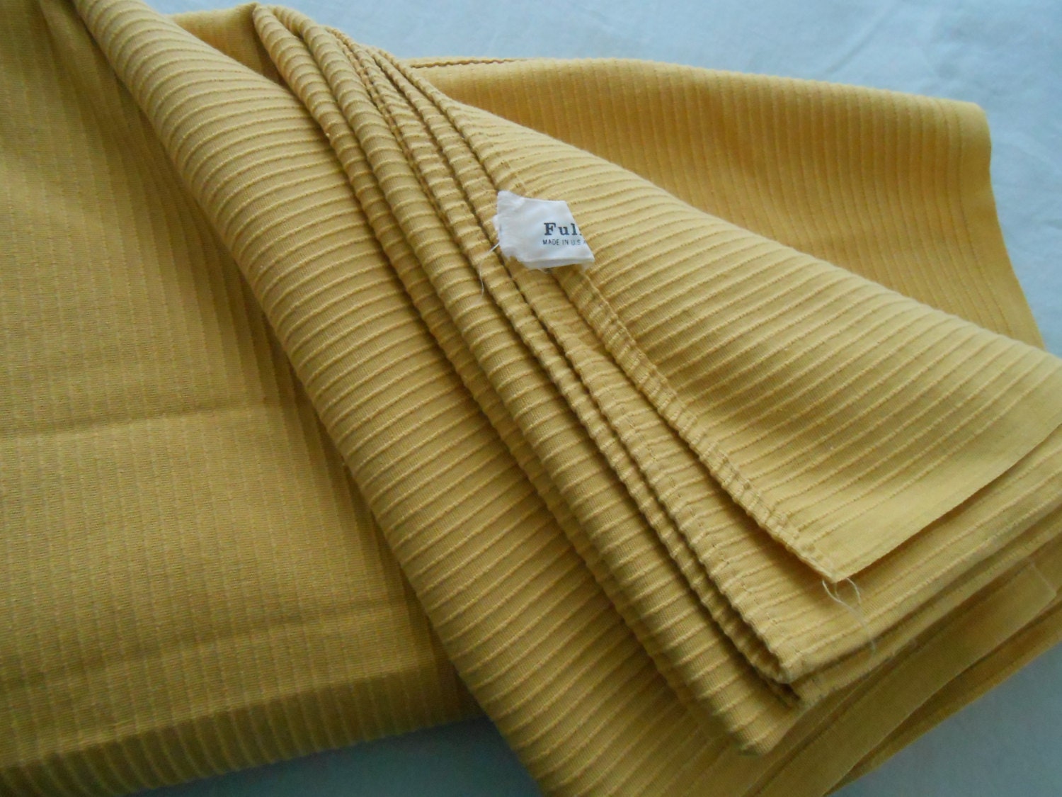 Vintage mustard gold Ribcord bedspread