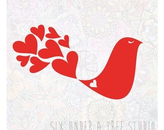 Love Bird Wall Vinyl Decals Art Graphics Stickers