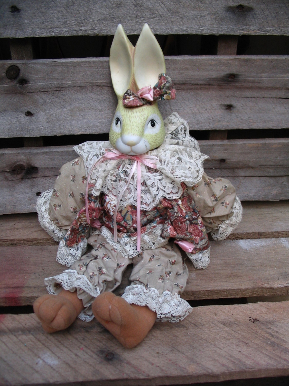 antique bunny doll