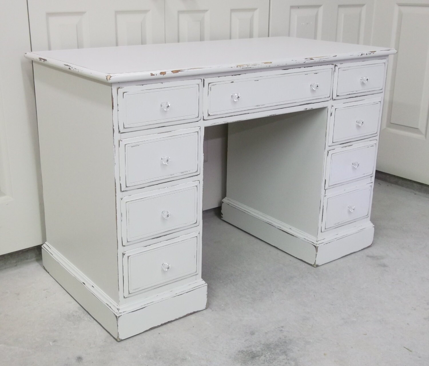 Shabby White Cottage Style Vintage Desk / Vanity Chic DK202