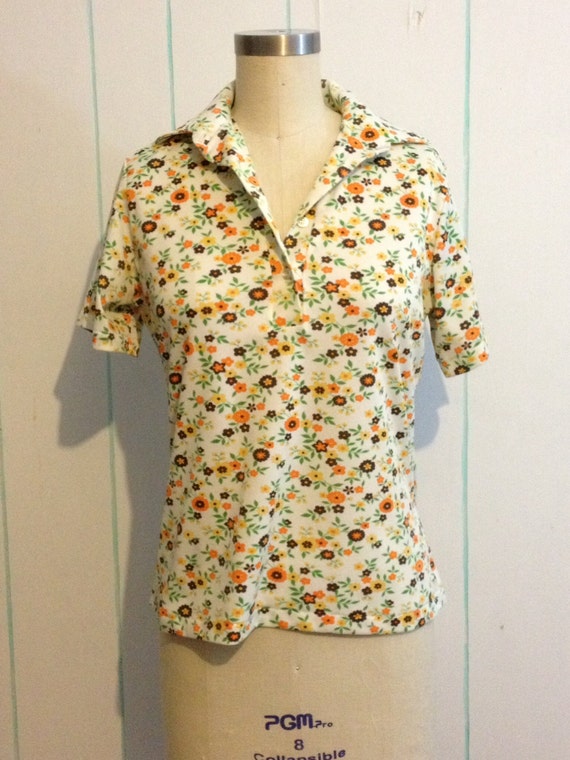 70's Floral Shirt by SallyMarieVintage on Etsy