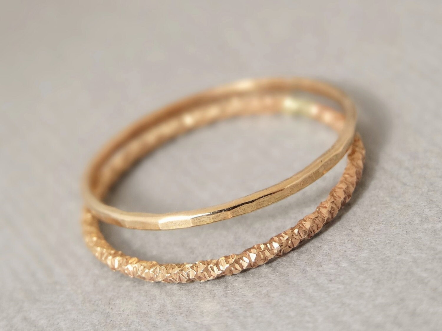 Gold Thumb Ring x2 Delicate thin gold filled thumb ring Super