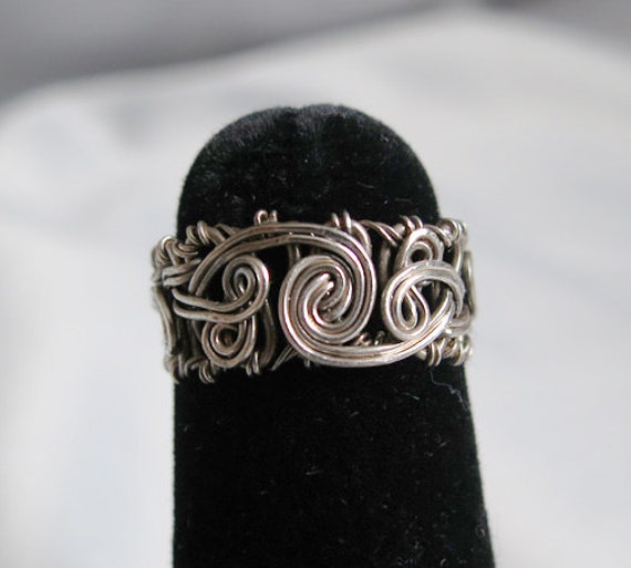 Sterling Silver Ring, Antique Look, size 5