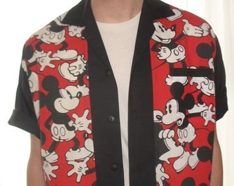 Men's Rockabilly Shirt Jac Mickey Mouse