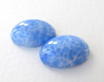 Vintage Glass Cabochon Sapphire Blue Matrix Speckled Ovals 18x13mm gcb1026 (2)