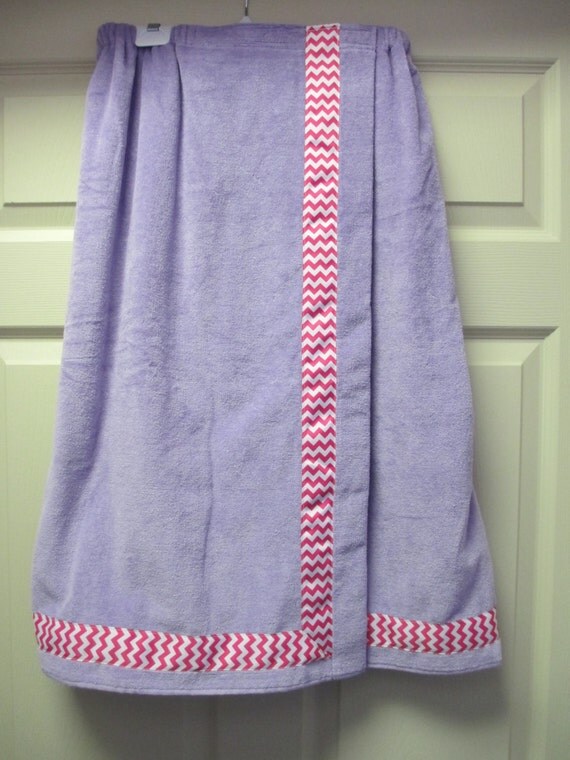 Monogrammed Lavender Shower Towel Wrap with by EmbroideryByLindaP