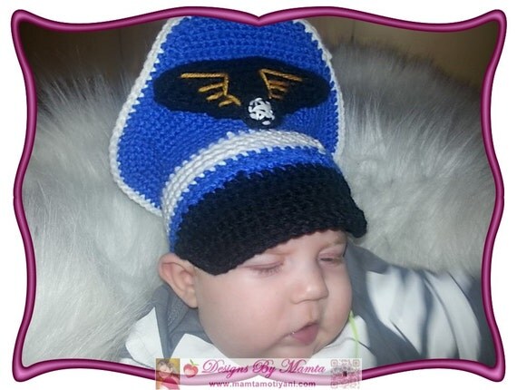 Crochet Military Hat Pattern For Babies Captain Hat by Mamta