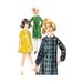 Girls Dress Pattern Simplicity 5600 Mod Shirt Dress Detachable Collar & Tie Belt Vintage Girls Sewing Pattern Size 7 or 12