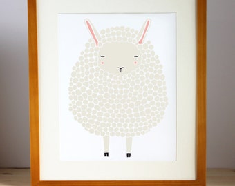 Gray Sheep Art Print, Sheep Nursery Art, Lamb Art Print, Sheep Illustration, Sheep Easter Print, Sheep Kids Art, Kids Sheep Decor