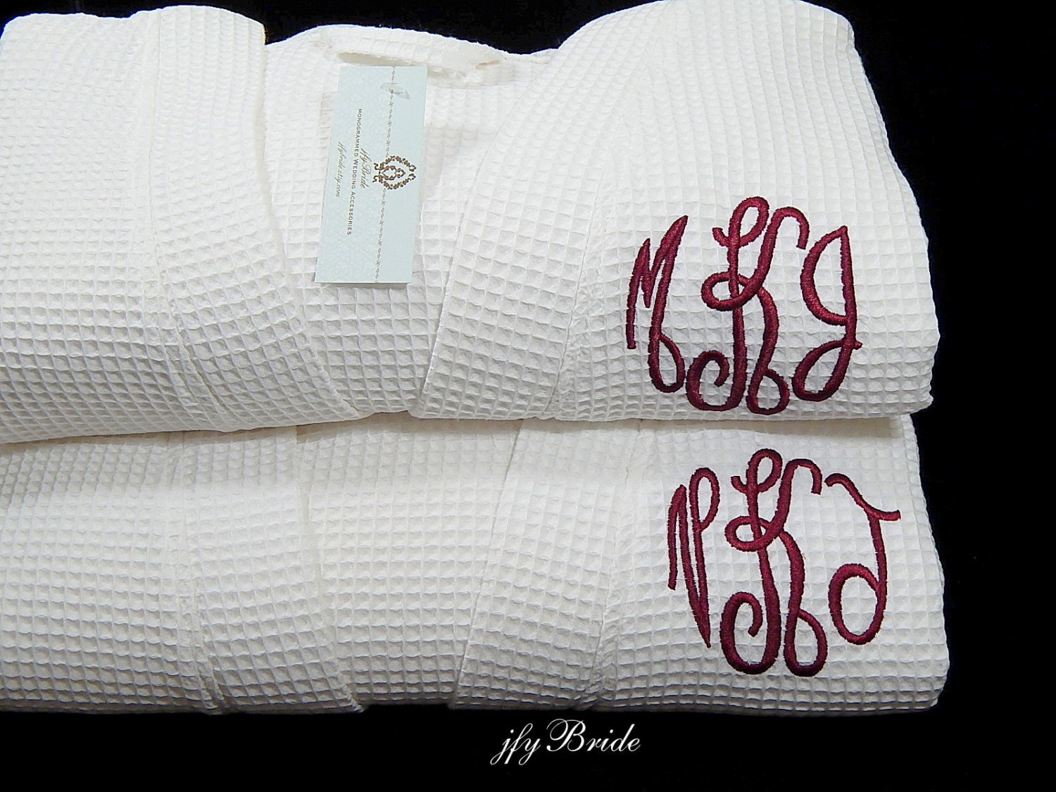 Couples Monogrammed Robes Waffle Weave Robe Set Personalized 