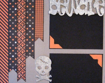 Scrapbook Layout Scrapbooking Kit Halloween Pirate Premade Pages