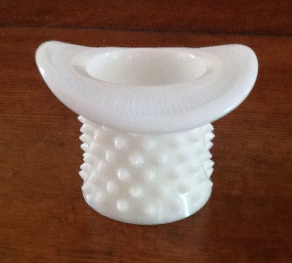 Milk Glass Hobnail Top Hat Toothpick Holder by ContemporaryVintage