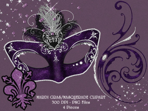 Mardi Gras Clip Art Masquerade Clipart Mask Clipart Fleur