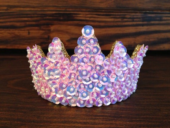 Irridescent Pink Sequin Princess Tiara