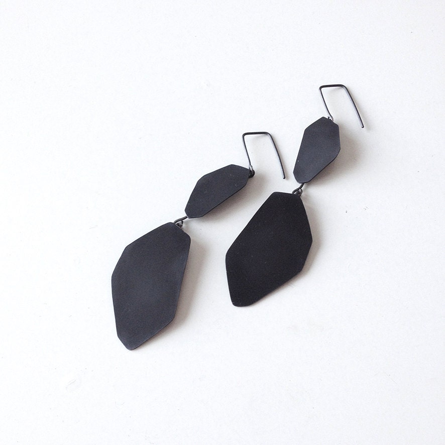 oxidized black earrings