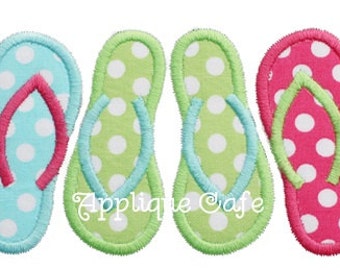 615 Flip Flop Trio Machine Embroidery Applique Design