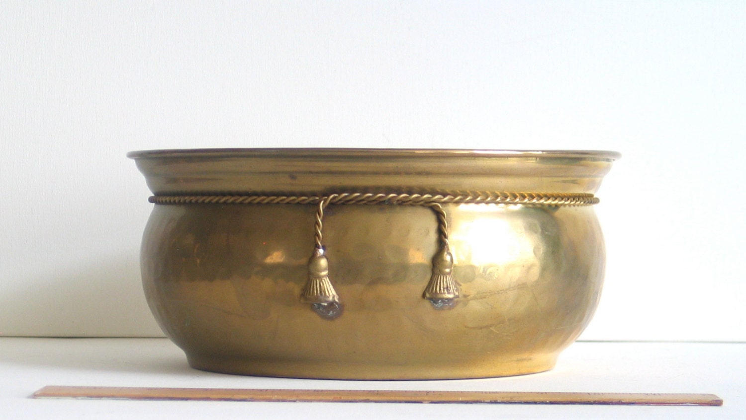Brass Bowl Brass Planter Large Brass Bowl with Rope Design 10