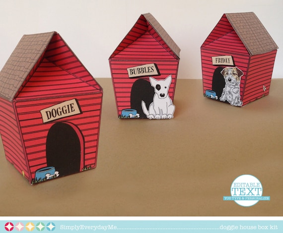 Dog House Box Party Favor Box Gift Box or Gift Card Holder