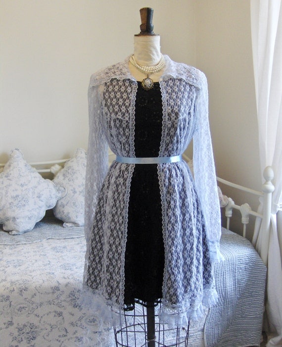 Vintage powder blue lace negligee.