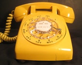 Retro Harvest Gold Yellow Vintage Rotary Dial Desk Telephone Phone, 1970s, TheRetroLife Retro Harvest Gold Yellow Vintage Rotary Dial Desk Telephone Phone, 1970s, TheRetroLife