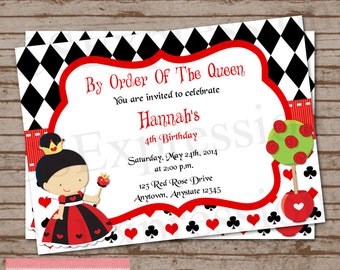 Queen Of Hearts Invitation