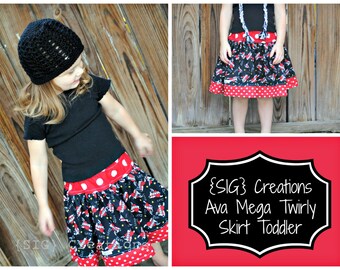 INSTANT Download SIG Ava Mega Twirly Skirt Pattern eBook - Size 12 month to 5T
