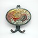 wall hook handmade mosaic with marble tiles and smalti ( 5,12 in x 5,51 in ) - colori