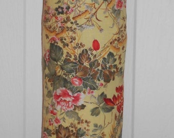 Bag Stuffer - Plastic Bag Holder - Yellow Floral Shabby Chic- FREE SHIPPING