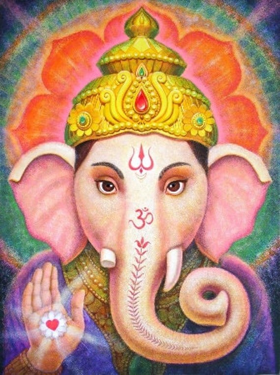 Ganesha spiritual meditation art Indian Hindu elephant Buddha