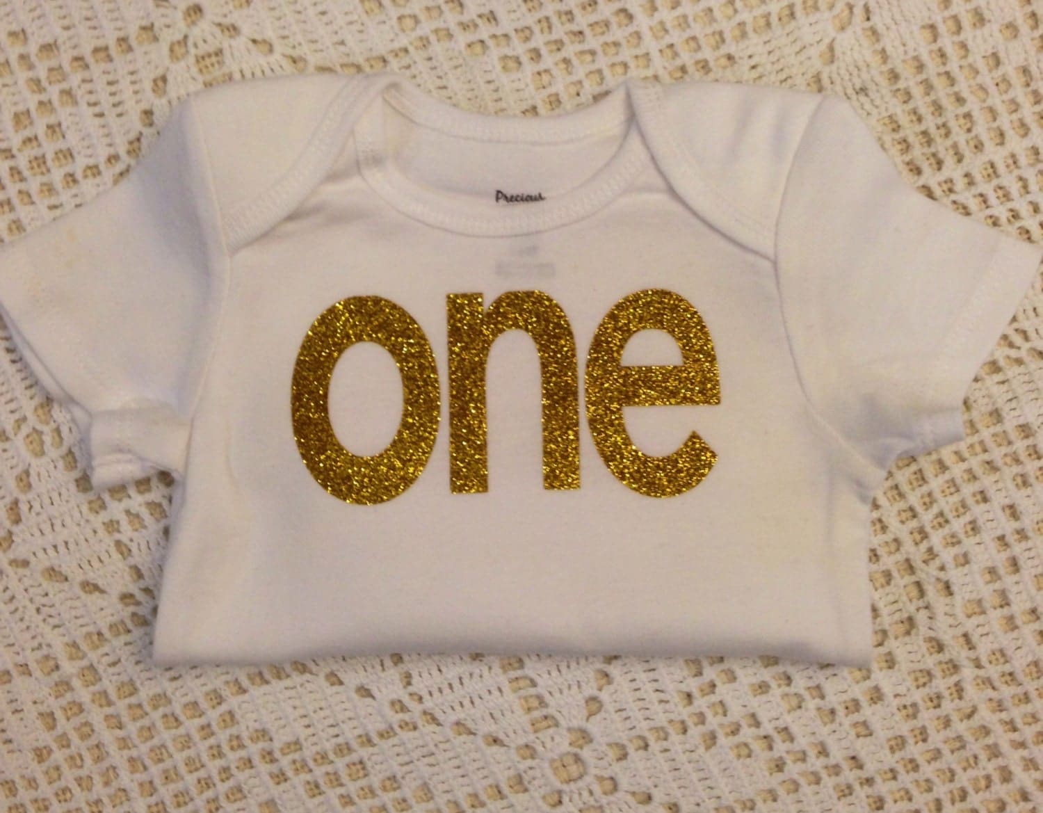 Gold Glitter Iron-On vinyl one lettering for