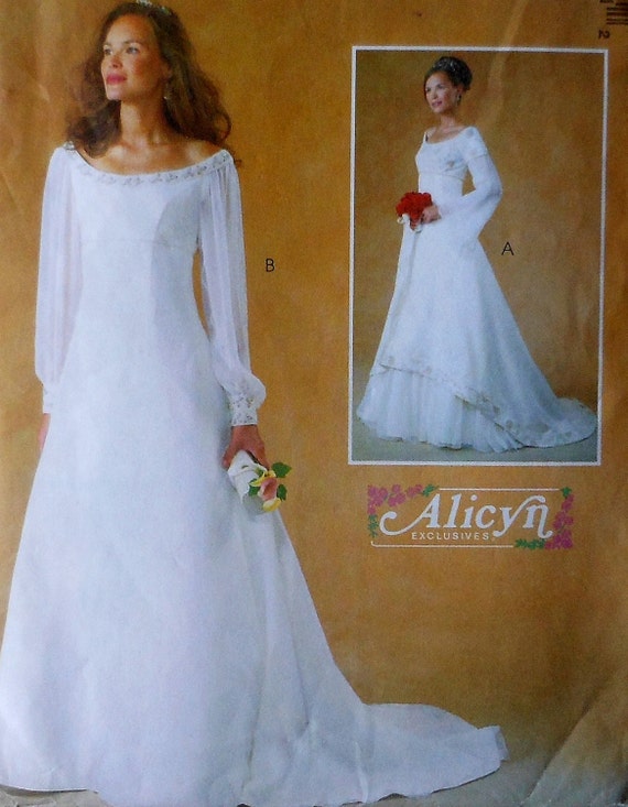  Empire Style Wedding Gown Sewing Pattern UNCUT McCalls 4300