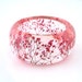 Red Resin Bangle. Pressed Flowers. Red Baby's Breath. Contemporary Botanical Jewelry. Personalized Gift. Engraved Mom Gift. Personalized