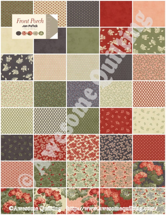 Layer Cake Front Porch MODA Quilting Fabric Squares Layer Cake Front Porch MODA Quilting Fabric Squares