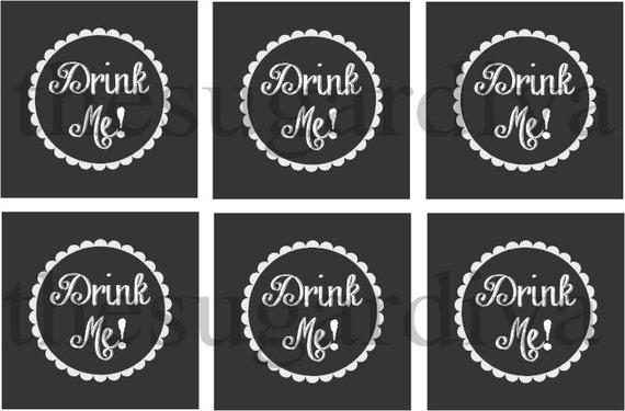 Chalkboard Drink Me Tag, Chalkboard Tag, Drink Me Label, Chalkboard Printable, Chalkboard Party Tag, Birthday, Drink Me, Instant Download Il_570xn