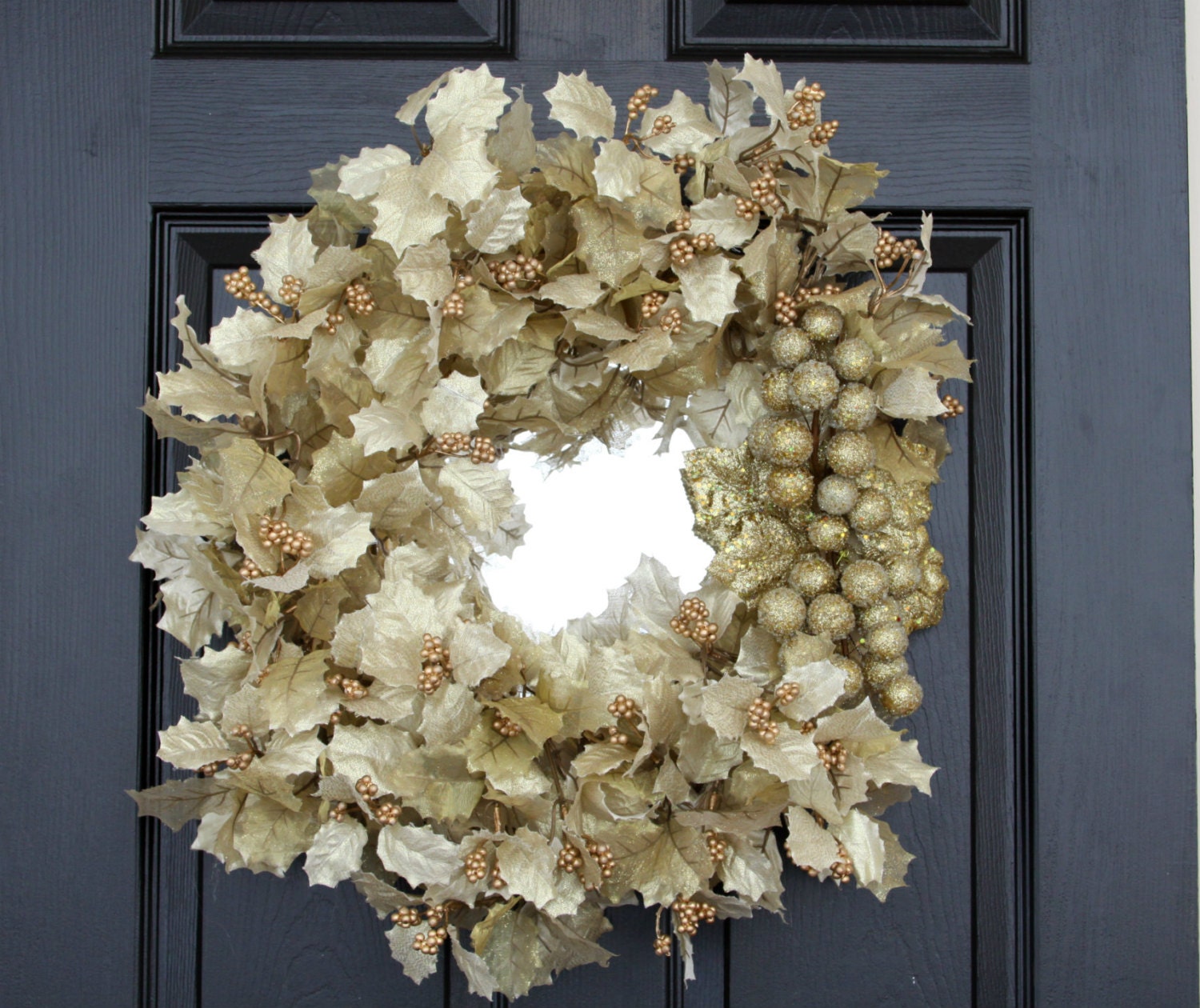 Gold Reflections Mirrored Wreath Decorative Wall Mirror