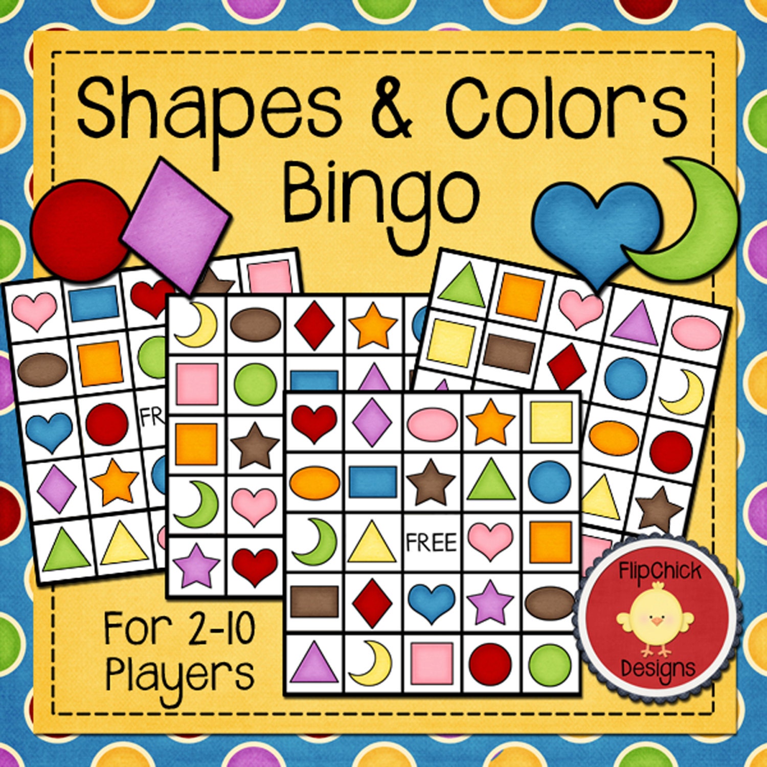 Printable Shapes And Colors Bingo Game