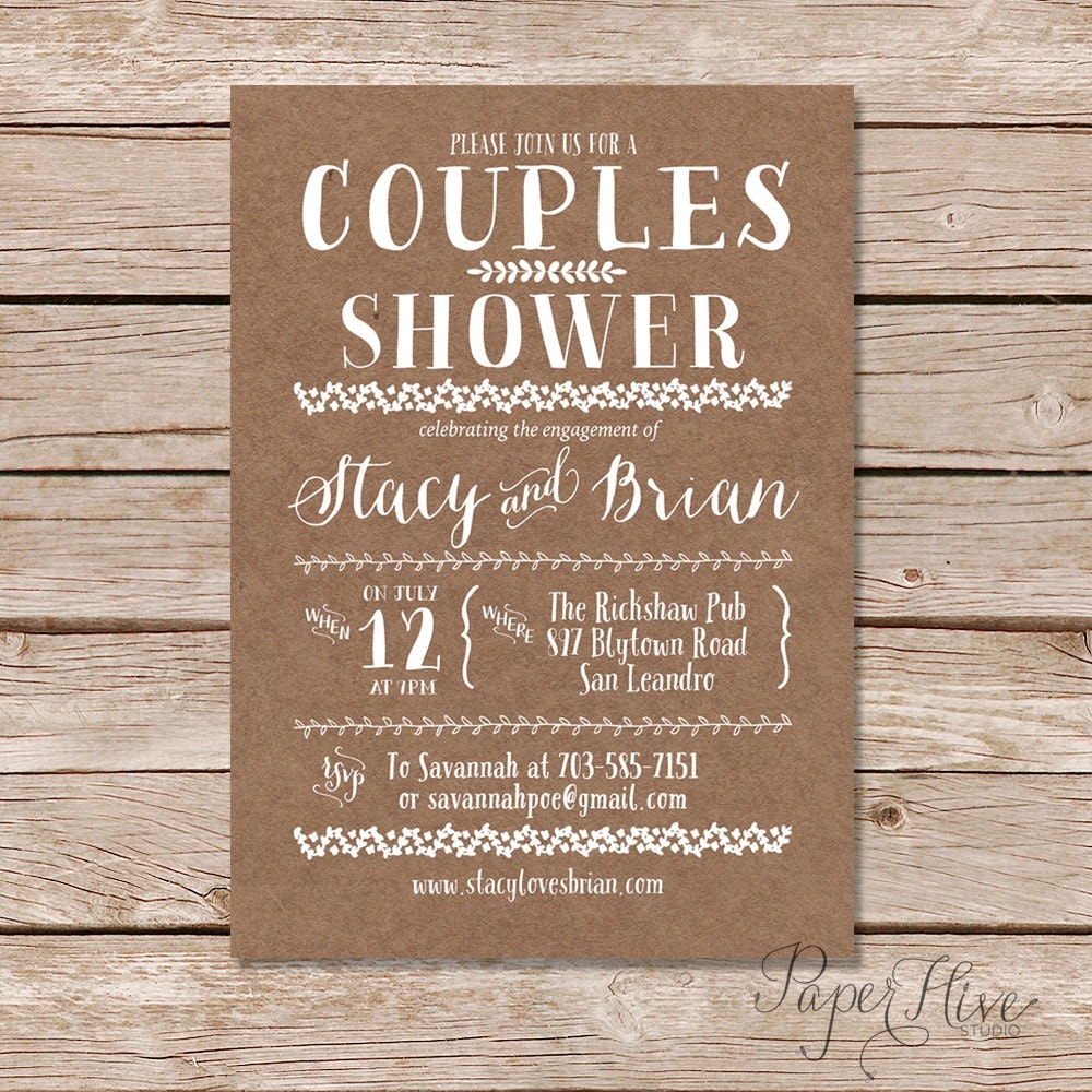 Couple Shower Invitations Couples Shower Invitation Vintage Couples Shower Invitation Friend 